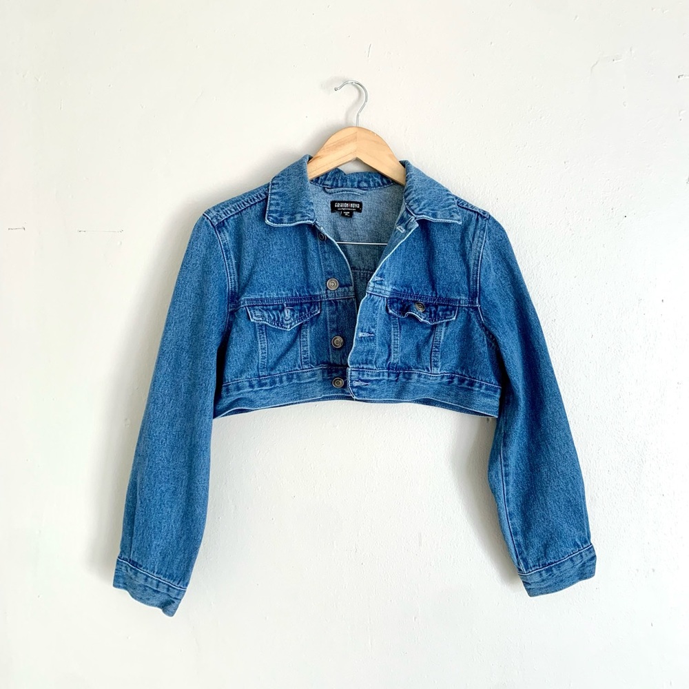 Fashion Nova Cropped Denim Jean Jacket